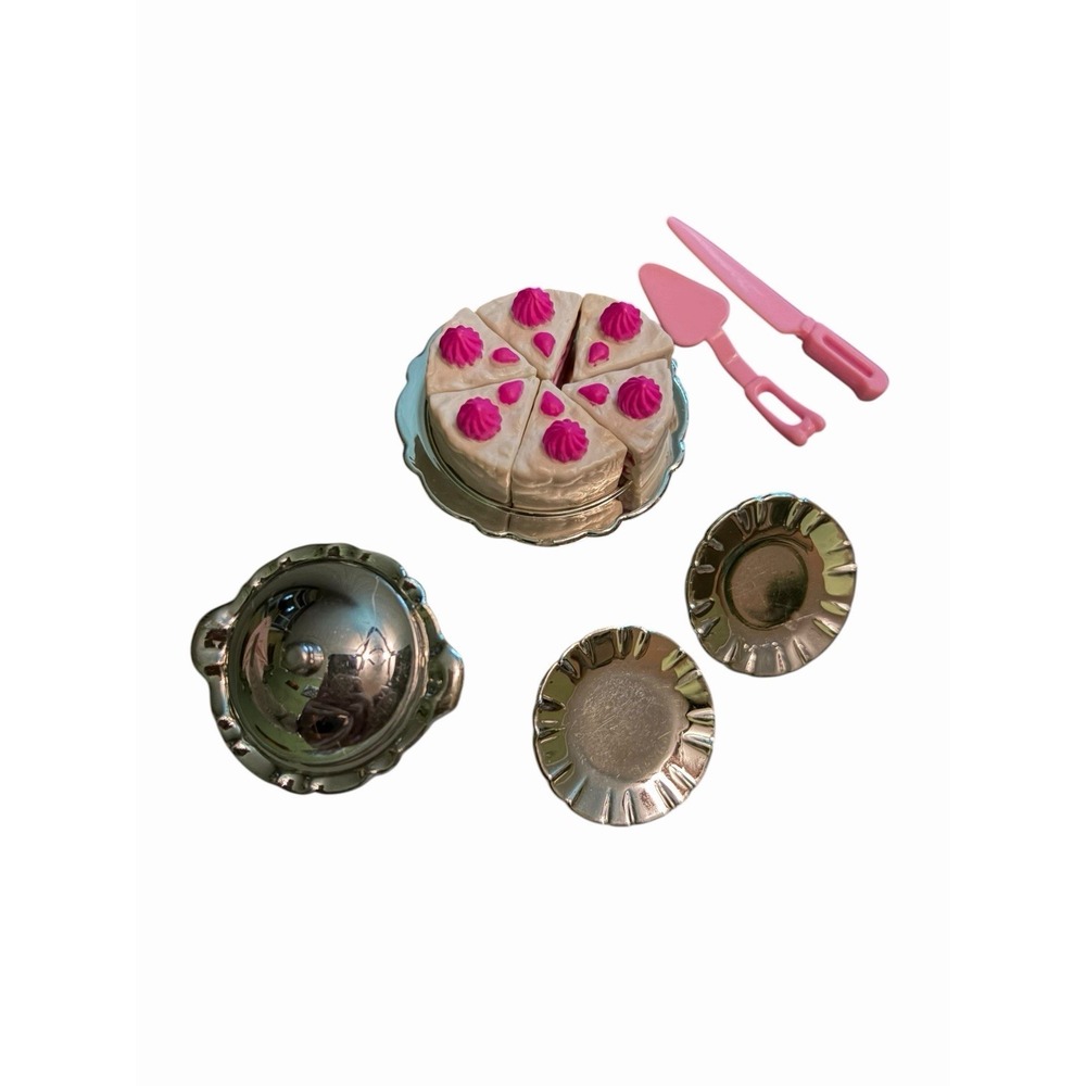 LOT 13 Pieces Vintage 1996 Barbie Pretty House Dining Room Cake Server
